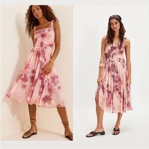 Free People Tessa Smocked Midi Dress Size S